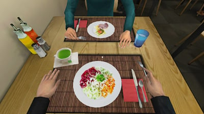 Restaurant Virtual Reality environment food